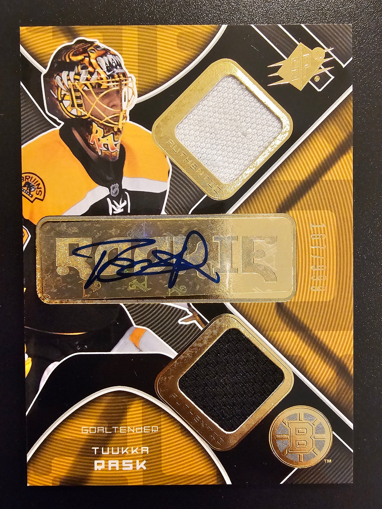 2007-08 Upper Deck SPx Tuukka Rask JSY AU #193 /999 RC