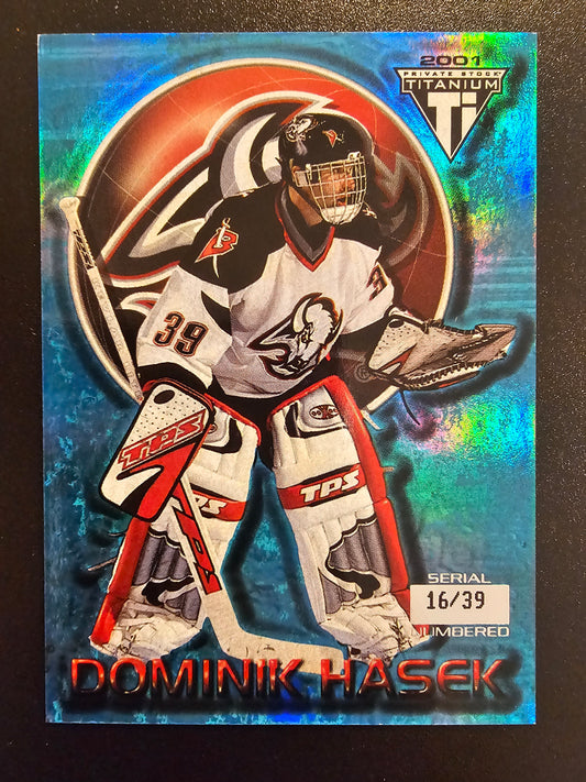 2000-01 Titanium Blue Dominik Hasek #10 /39