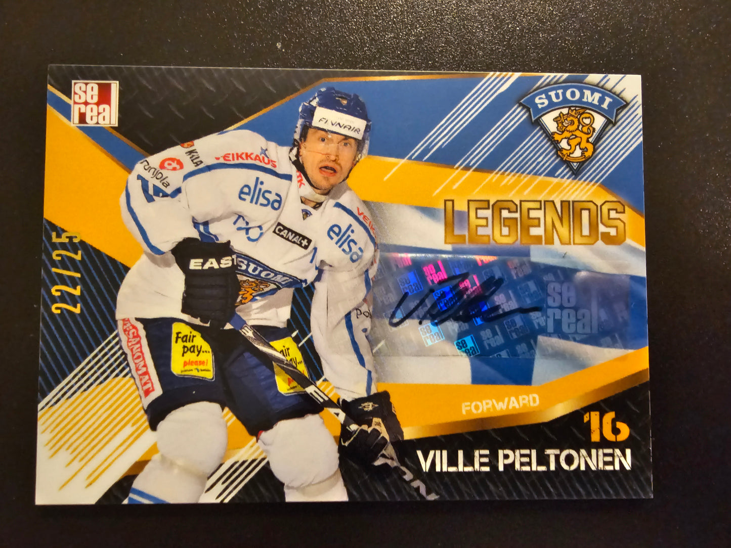 2016 Sereal Team Finland Legends Autograph Ville Peltonen #FIN-LGD-A03 /25