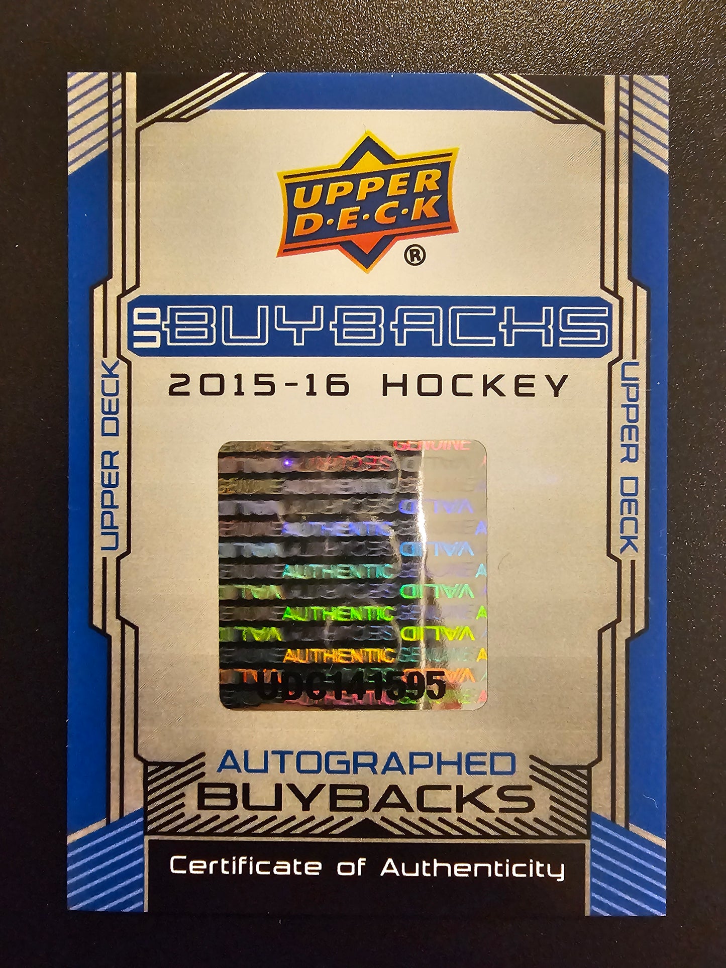 2015-16 Upper Deck Buybacks Autographs '14-15 Teuvo Teravainen Young Guns #214G /25