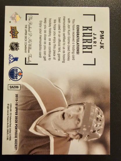 2015-16 Upper Deck Portfolio - Profiles Materials Jerseys - Gold Premium Series - Jari Kurri #PM-JK /13