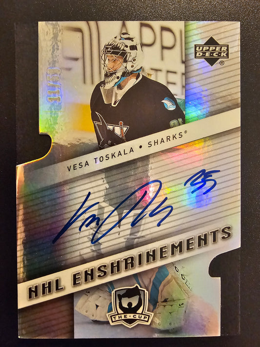 2006-07 Upper Deck The Cup - NHL Enshrinements - Vesa Toskala #E-VT /50