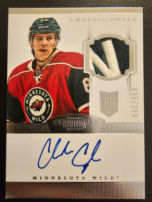 2013-14 Panini Dominion -  Rookie Patch Autograph - Charlie Coyle #162 /299  RC