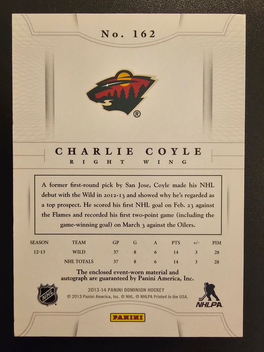 2013-14 Panini Dominion -  Rookie Patch Autograph - Charlie Coyle #162 /299  RC