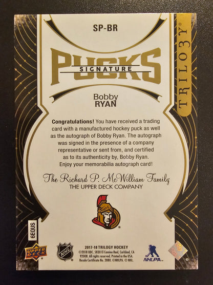 2017-18 Upper Deck Trilogy - Signature Pucks - Bobby Ryan #SP-BR