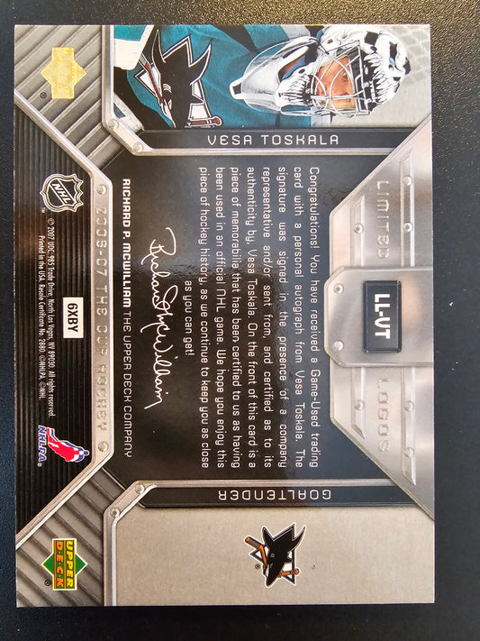 2006-07 Upper Deck The Cup - Limited Logos - Vesa Toskala #LL-UT /50