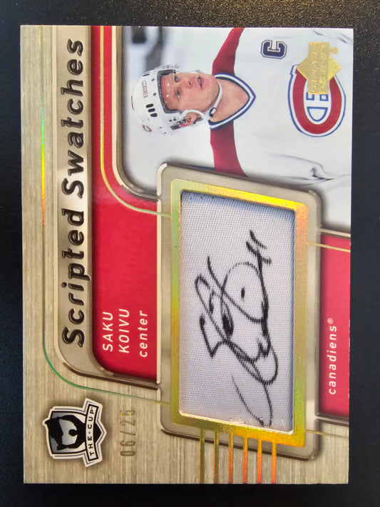 2005-06 Upper Deck The Cup - Scripted Swatches - Saku Koivu #SS-SK /25