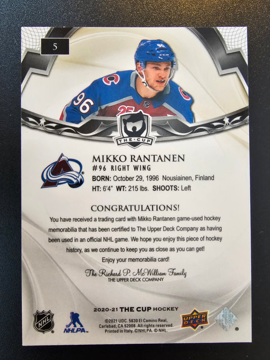 2020-21 Upper Deck The Cup - Gold Jersey Mikko Rantanen #5 /8