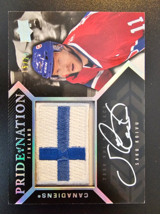 2008-09 UD Black - Pride of a Nation - Saku Koivu #PN-SK /25