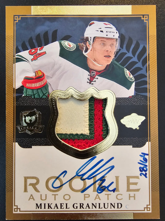 2013-14 Upper Deck The Cup - Gold Patches Autographs - Mikael Granlund #114 /64 RC