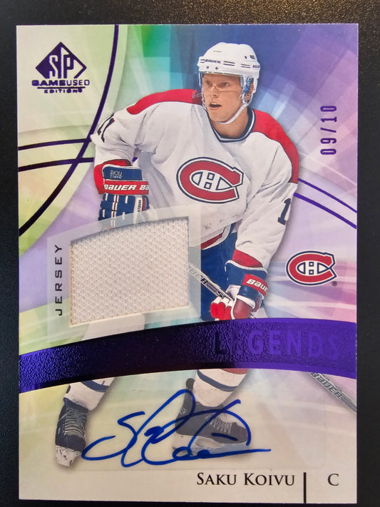 2020-21 Upper Deck SP Game Used - Purple Auto Jersey - Saku Koivu #117 /10