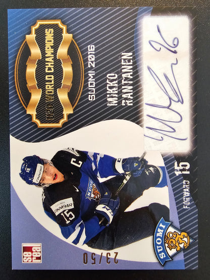 2016 Sereal Team Finland U20 World Champions Autograph Mikko Rantanen #FIN-U20-A07 /50