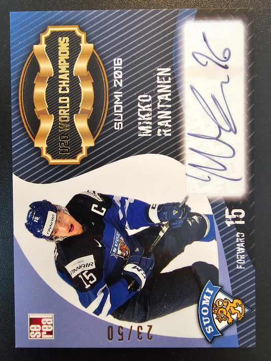 2016 Sereal Team Finland U20 World Champions Autograph Mikko Rantanen #FIN-U20-A07 /50