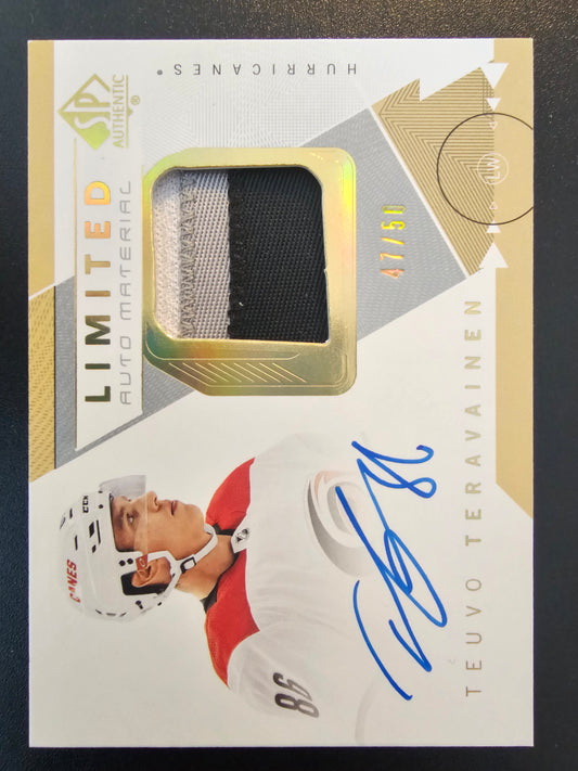 2018-19 Upper Deck SP Authentic - Limited Auto Material Teuvo Teravainen #63 /50