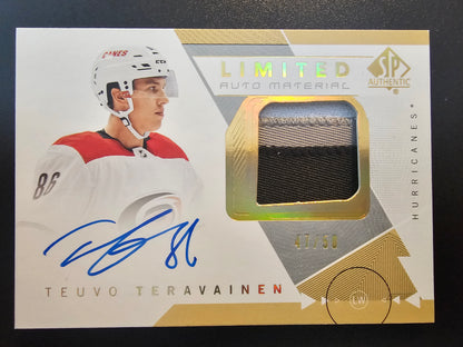 2018-19 Upper Deck SP Authentic - Limited Auto Material Teuvo Teravainen #63 /50