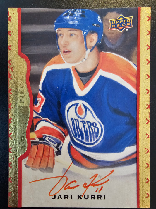 2014-15 Upper Deck Masterpieces - Red Framed Autographs - Jari Kurri #143 jersey numbered 17/30