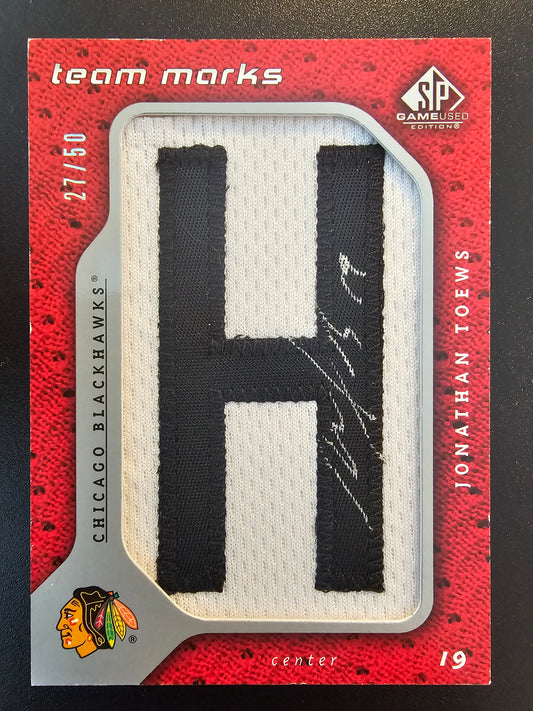 2008-09 Upper Deck SP Game Used Edition - Team Marks Jonathan Toews #TM-JT /50