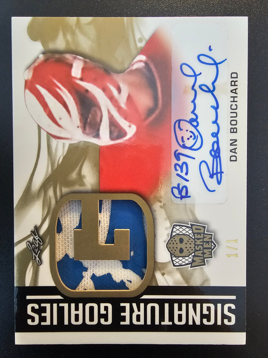 2017-18 Leaf Masked Men - Signature Goalies Gold Dan Bouchard #SG-DB1 1of1
