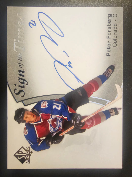 2021-22 Upper Deck SP Authentic Sign of The Times Peter Forsberg #SOTT-PF