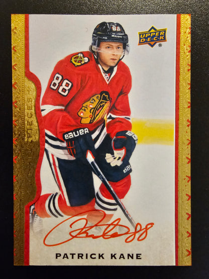 2014-15 Upper Deck Masterpieces - Red Framed Autographs Patrick Kane #8 /15