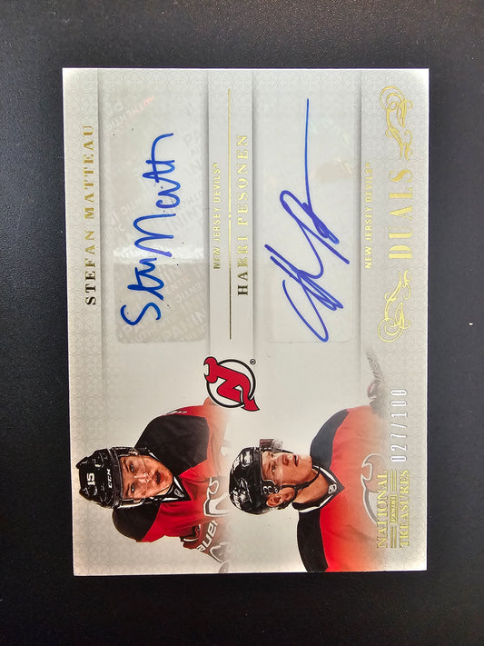 2013-14 Panini National Treasures - Duals Janne Pesonen / Stefan Matteau #D-DEV /100 RY