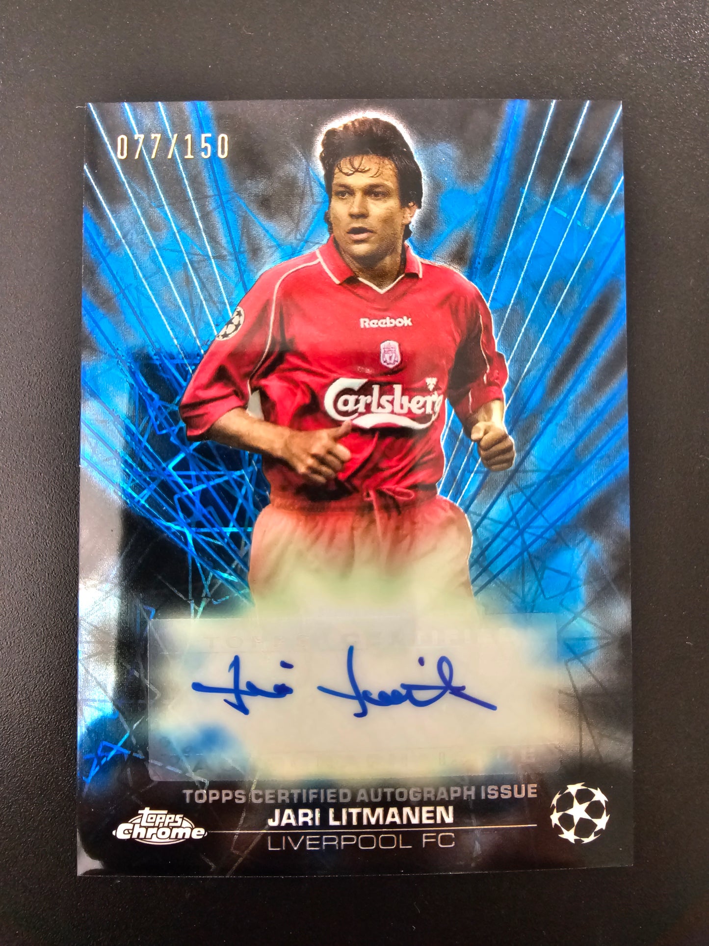 2023-24 Topps Chrome Blue Lazer Auto - Jari Litmanen #BLA-JL /150