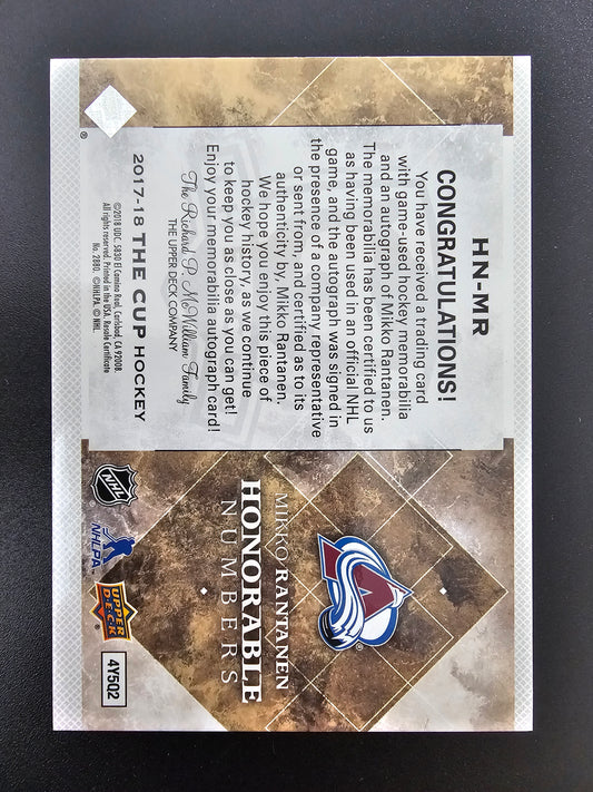 2017-18 Upper Deck The Cup - Honorable Numbers - Mikko Rantanen #HN-MR /96