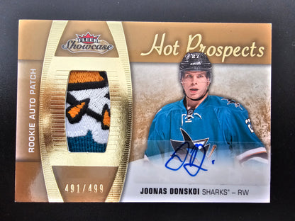 2015-16 Upper Deck Fleer Showcase - Hot Prospects Auto Patch - Joonas Donskoi #151 /499 RC