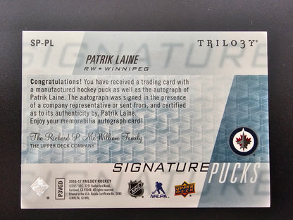 2016-17 Upper Deck Trilogy - Signature Pucks - Patrik Laine #SP-PL RY