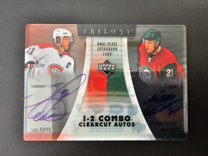 2006-07 Upper Deck Trilogy 1-2 Combo Clearcut - Saku Koivu - Mikko Koivu #C2-KK /100