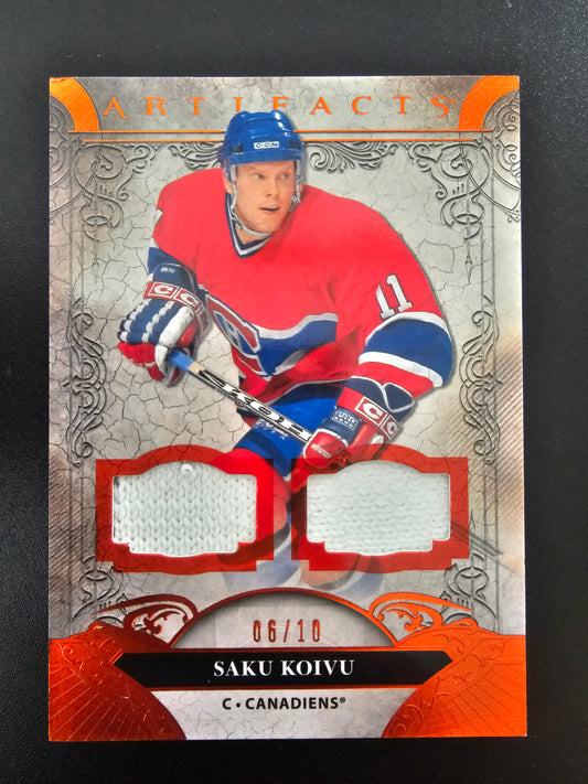 2020-21 Upper Deck Artifacts - Material Orange - Saku Koivu #154 /10