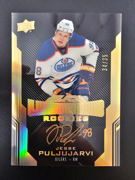 2016-17 UD Black - Lustrous Rookies Signatures Gold - Jesse Puljujarvi RY #66 /35