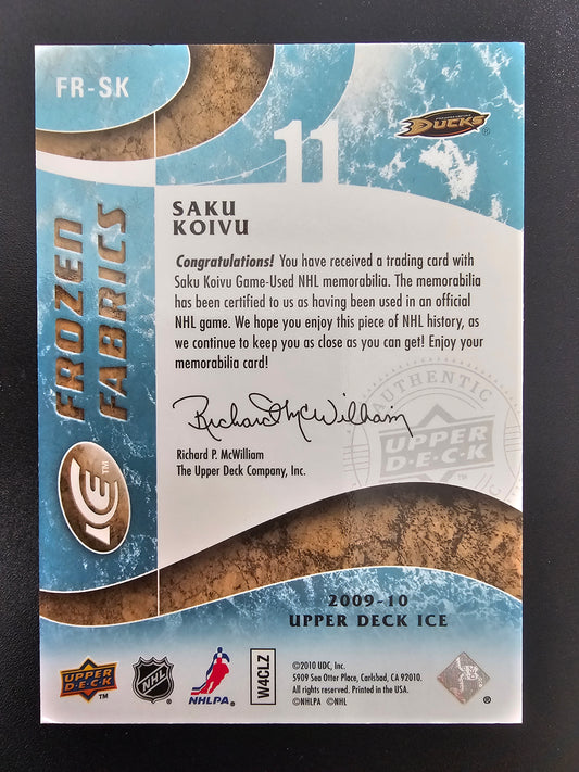 2009-10 Upper Deck Ice - Frozen Fabrics Patch - Saku Koivu #FR-SK /15