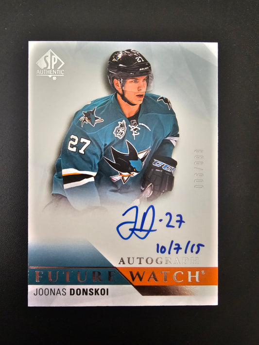 2015-16 Upper Deck SP Authentic - Future Watch Inscribed Autographs - Joonas Donskoi #256 /50