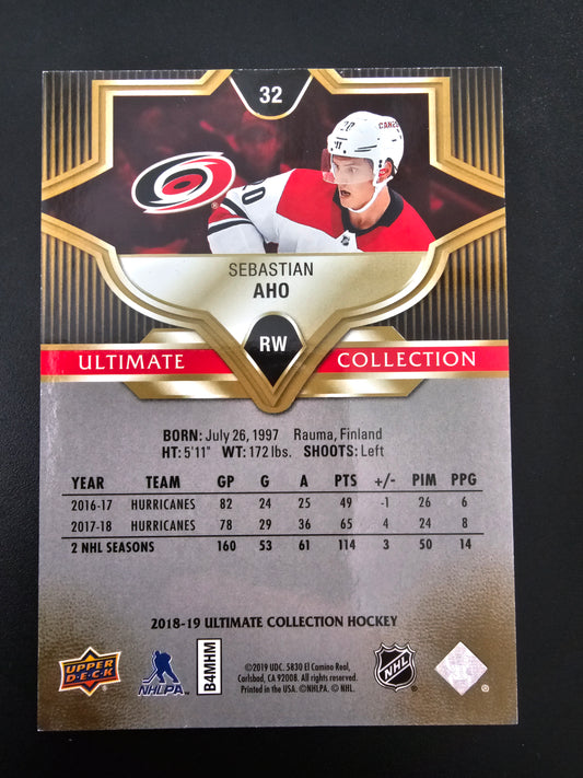 2018-19 Upper Deck Ultimate Collection - Onyx Black - Sebastian Aho #32 /10