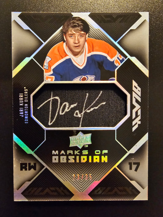 2008-09 Upper Deck UD Black - Marks of Obsidian - Jari Kurri #MO-JK /35