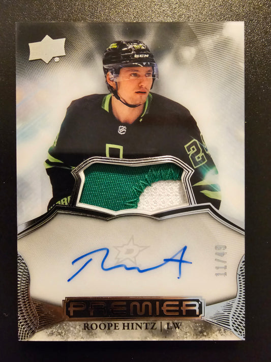 2022-23 Upper Deck Premier - Acetate Auto Patch - Roope Hintz #AV-LE /49