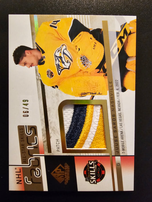 2022-23 Upper Deck SP Game Used - 2022 NHL All-Star Game Jersey Patch - Juuse Saros #AS-32 /49