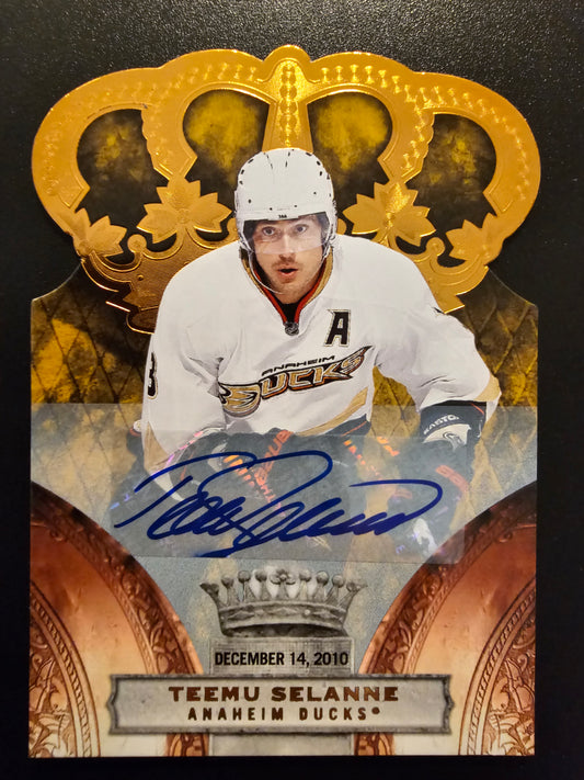 2010-11 Panini Crown Royale - Premiere Date Signatures - Teemu Selanne #3 /50