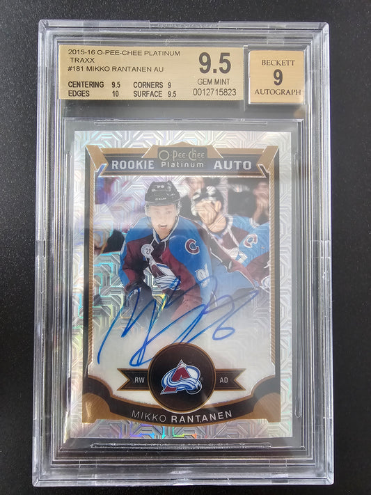 2015-16 Upper Deck O-Pee-Chee Platinum - Traxx - Rookie Autographs - Mikko Rantanen #163 /125 BGS 9.5 / Auto 9 RY