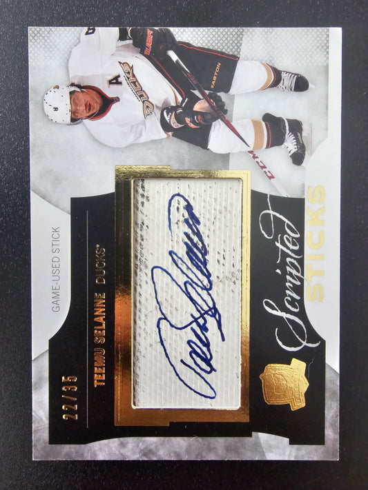 2012-13 Upper Deck The Cup - Scripted Sticks - Teemu Selanne #SS-TS /35