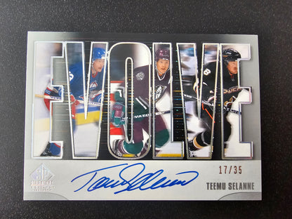 2020-21 Upper Deck SP Signature Edition Legends - Evolve Silver Spectrum Foil Autographs - Teemu Selanne #E-16 /35