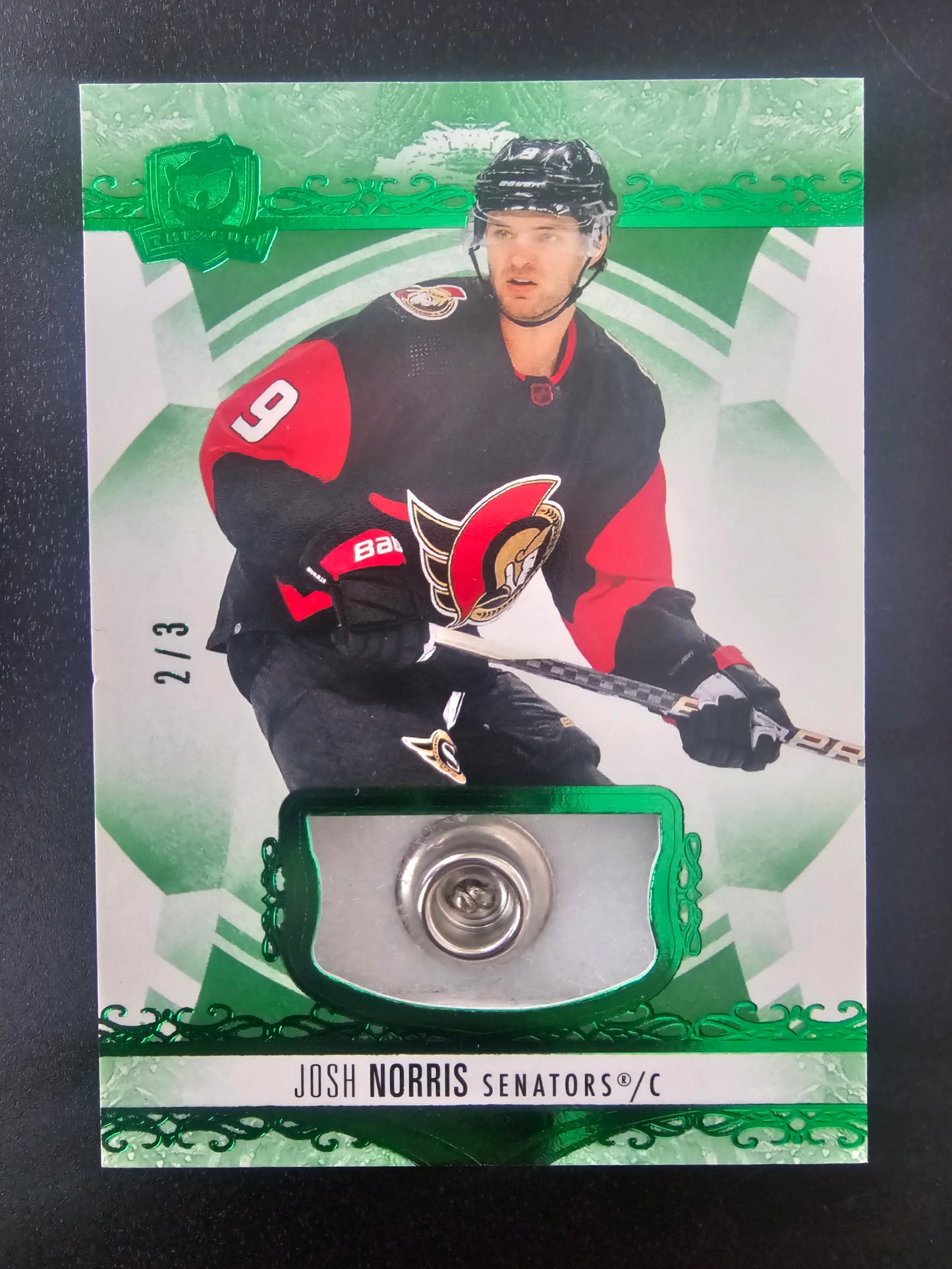 2022-23 Upper Deck The Cup - Green Foil Button - Josh Norris #70 /3