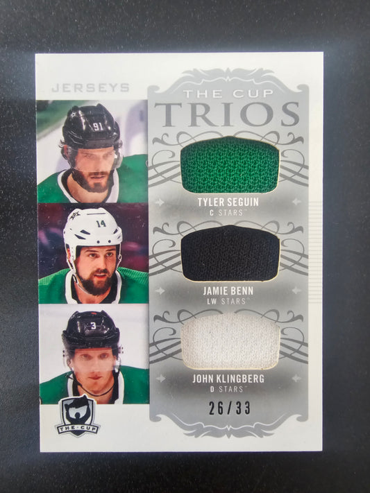 2018-19 Upper Deck The Cup - Cup Trios Jerseys - Tyler Seguin / Jamie Benn / John Klingberg#C3-DAL /33