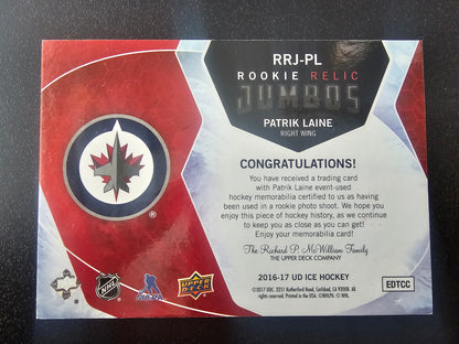 2016-17 Upper Deck Ice - Rookie Relic Jumbos Red - Patrik Laine #RRJ-PL /15 RY