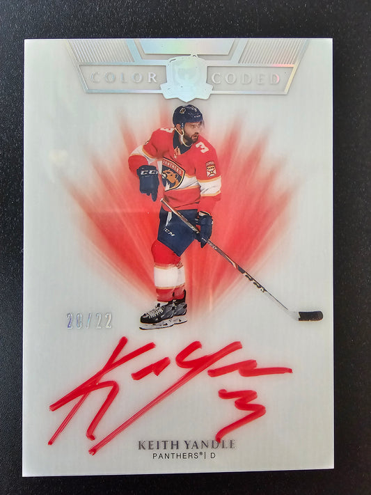 2019-20 Upper Deck The Cup - Color Coded Autographs - Keith Yandle #CC-KY /22
