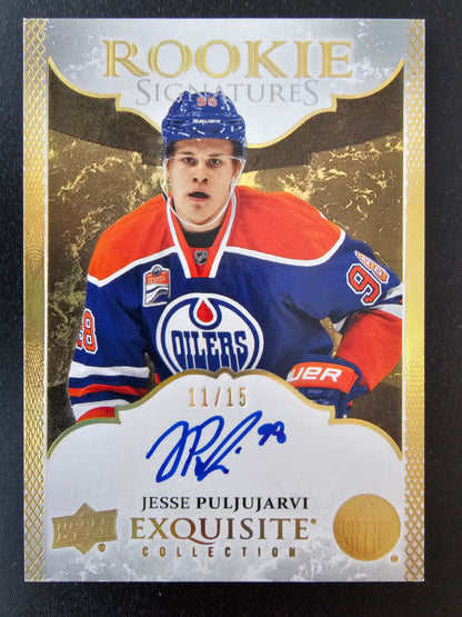 2016-17 Upper Deck Ice - Exquisite Rookie Signatures - Gold Spectrum - Jesse Puljujarvi #ERS-JP /15 RY