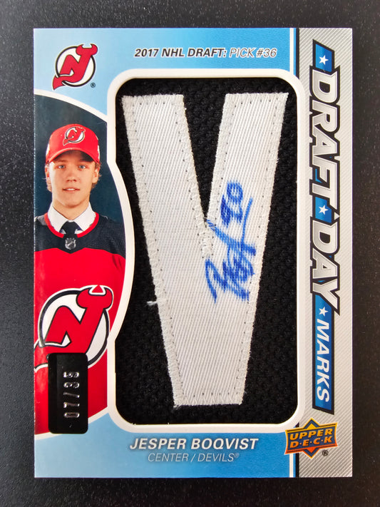2019-20 SP Game Used Edition - Draft Day Marks - Jesper Boqvist #DDM-JB /35 RY