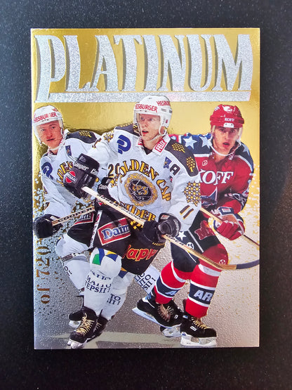 1995-96 Sisu Limited Platinum Power - Saku Koivu - Jere Lehtinen - Ville Peltonen /720 Numeroimaton