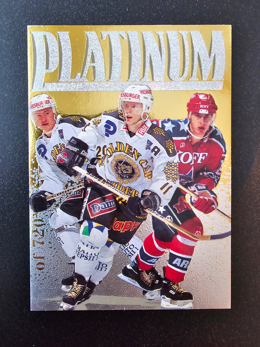 1995-96 Sisu Limited Platinum Power - Saku Koivu - Jere Lehtinen - Ville Peltonen /720 Numeroimaton